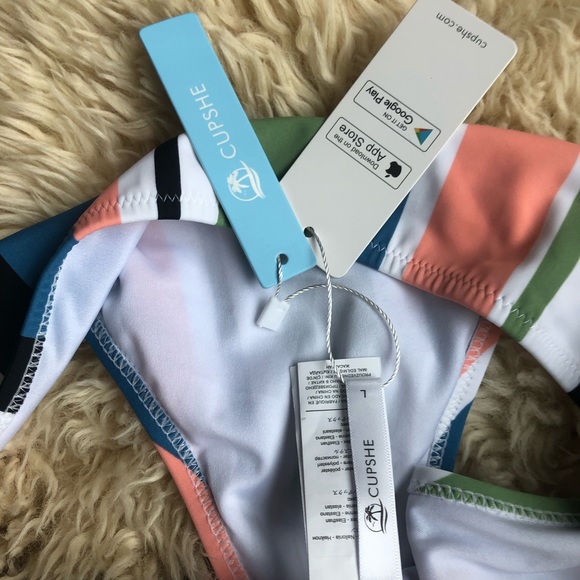Cupshe striped bikini large NWT - Picture 5 of 5